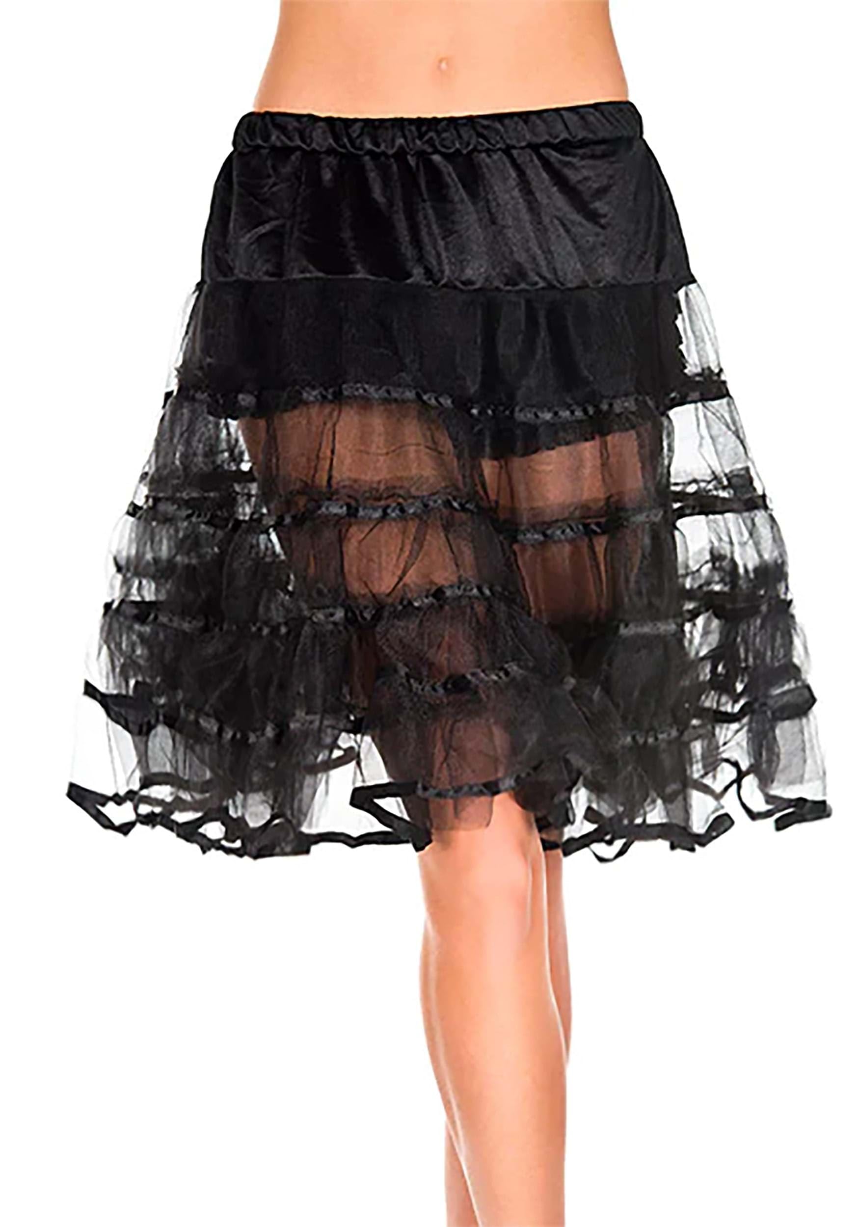 Women's Long Layered Petticoat Skirt - Elegant Lace Trim Underskirt for Vintage Dresses, Wedding, Party & Special Occasions
