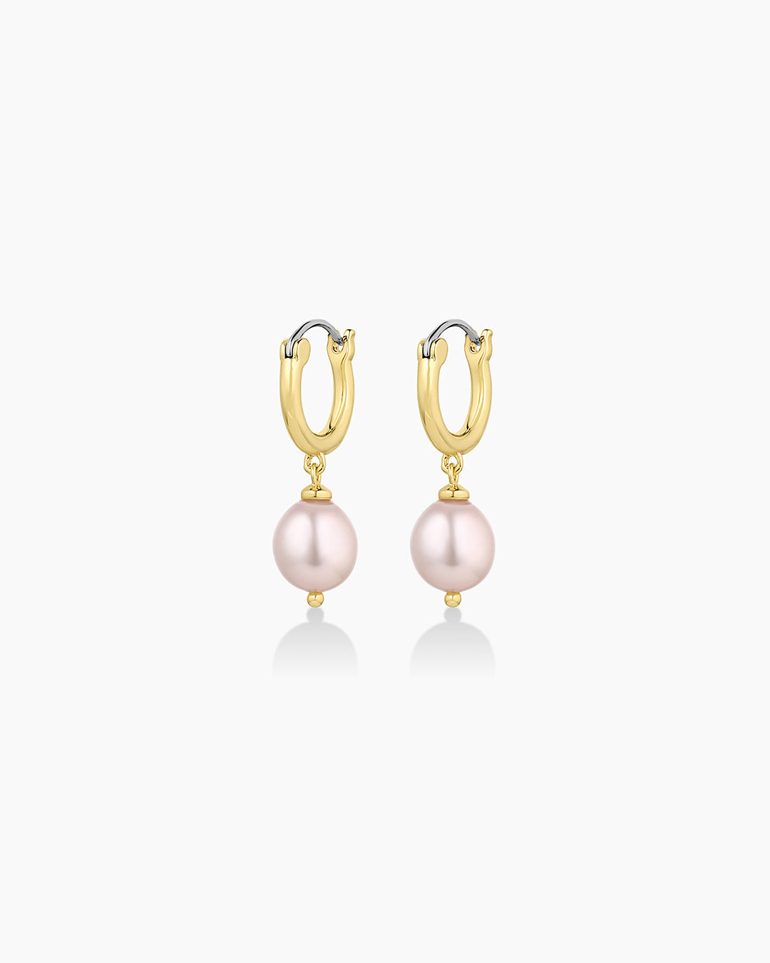 Pink Pearl Huggie Earrings for Women - Dainty & Elegant Hoop Earrings for Everyday Wear | Perfect for Casual, Office & Special Occasions