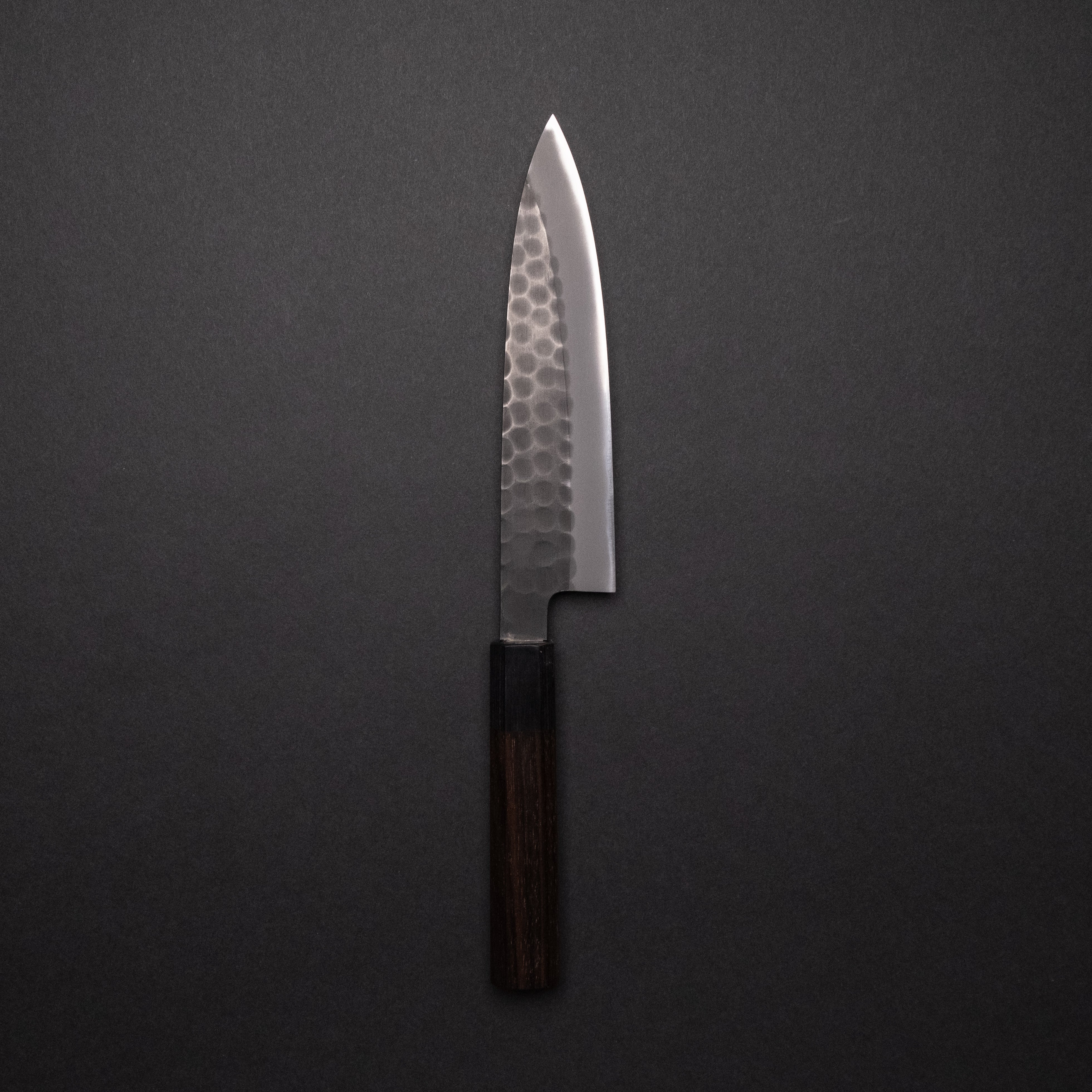 Premium Mutsumi Blue Super Kurouchi Tsuchime Petty Knife 150mm - Handcrafted Japanese Kitchen Knife with Ebony Wood Handle - Perfect for Slicing, Peeling & Precision Cutting Fruits, Vegetables & Boneless Meat
