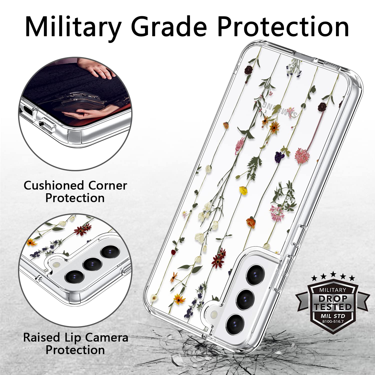 ICEDIO Slim Fit Crystal Clear Protective Case for Samsung Galaxy S22 6.1