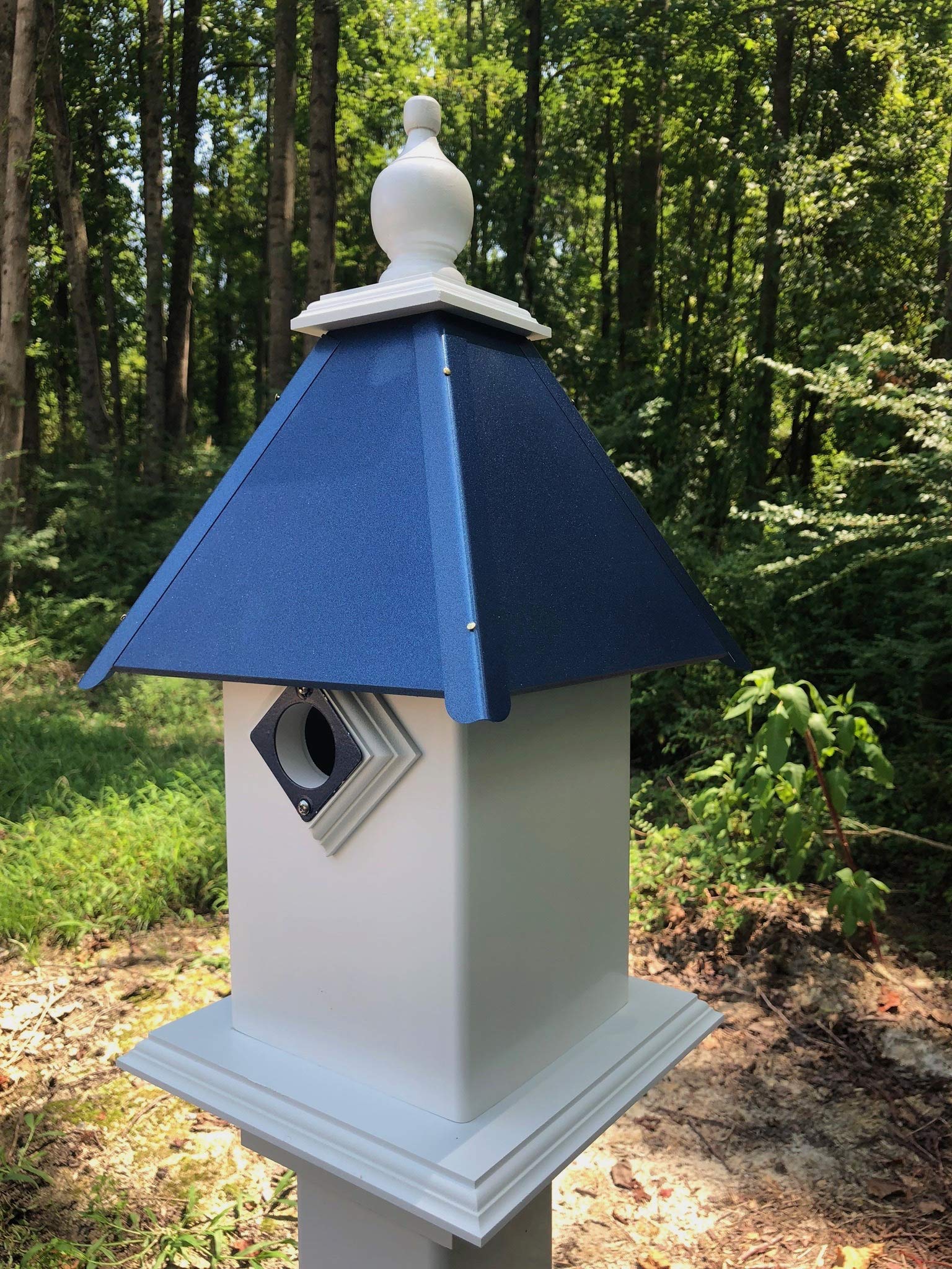 Handcrafted Classic Bluebird House - Cobalt Blue Wooden Bird Feeder for Garden & Backyard - Attracts Bluebirds & Songbirds - Perfect for Bird Watching & Nature Lovers