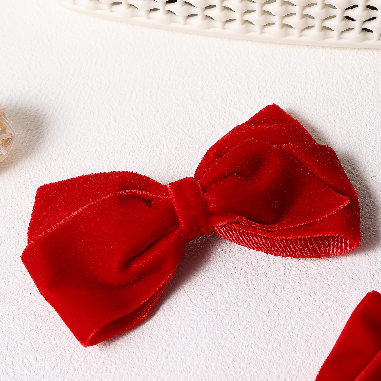 Red Velvet Hair Bows Clips 4.5 Inch - Christmas Valentine's Day New Year Gift - Alligator Barrettes Hair Pins for Girls Women - Party Dress Outfit Accessories for Toddler Teen Kids - Perfect for Holidays, Weddings, School Events and Special Occasions