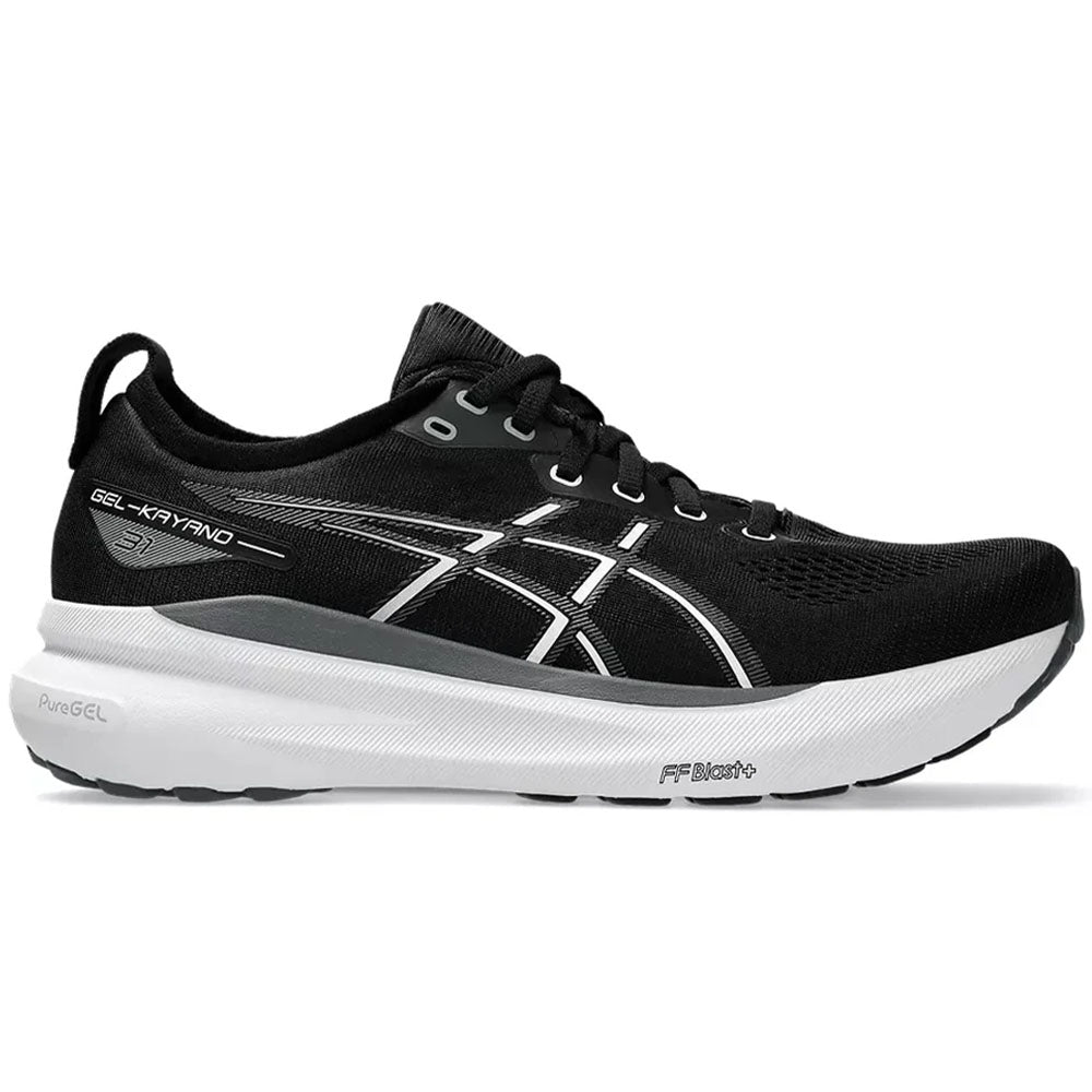 ASICS Men's Gel-Kayano 31 Running Shoes - Black/White - Size 12.5 Wide (2E) - Stability & Cushion for Long-Distance Running, Jogging, Gym Workouts