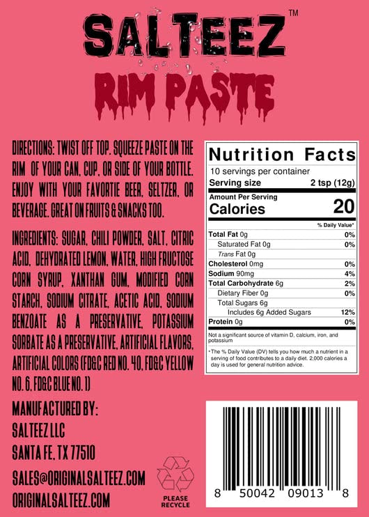 Strawberry Chamoy Rim Paste for Beers, Cocktails, Snacks - Salteez Flavor Enhancer (5 Pack) | Perfect for Margaritas, Micheladas & Party Snacks