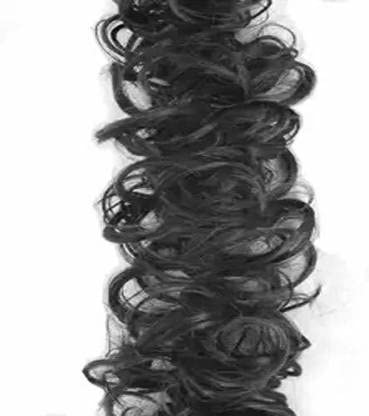 Natural Black Synthetic Women's Frill Long Soft Hair Extensions for Volume & Length - Perfect for Parties, Weddings & Everyday Styling