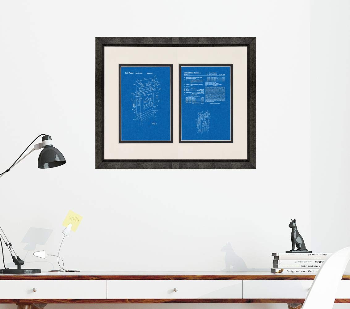 Electronic Camera System with Detachable Printer - Patent Art Blueprint in Black Wood Frame (16x20 Inches) - Perfect for Home Office Decor & Photography Enthusiasts