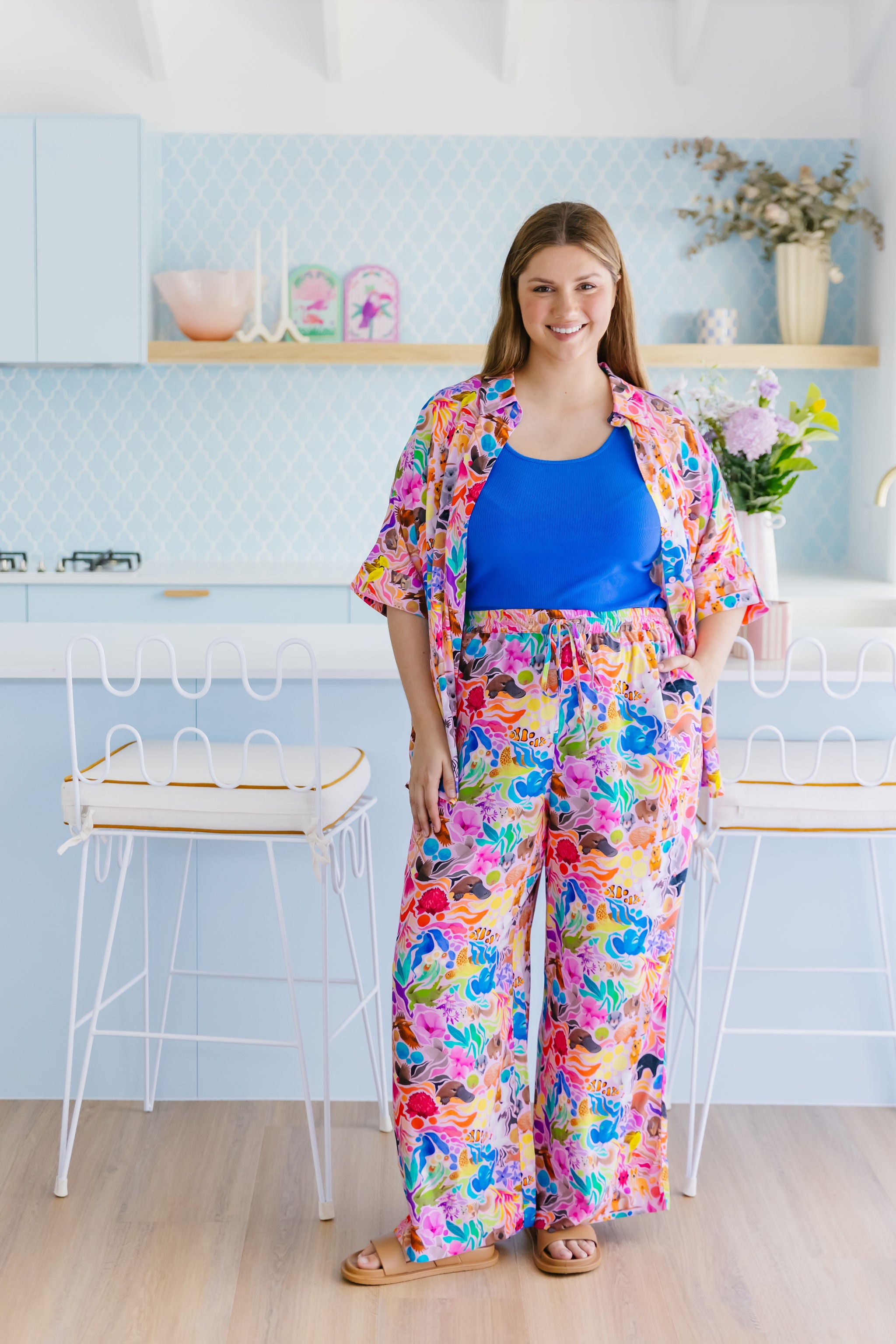 Kasey Rainbow Gina Pants - Women's High Waisted Flare Jeans in Aussie Lilac | Perfect for Casual Wear, Date Nights & Boho Outfits