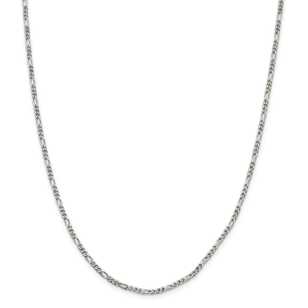 Ryan Jonathan Sterling Silver 2.5mm Figaro Chain Necklace for Men - Durable 925 Silver Jewelry for Everyday Wear, Gifts & Special Occasions