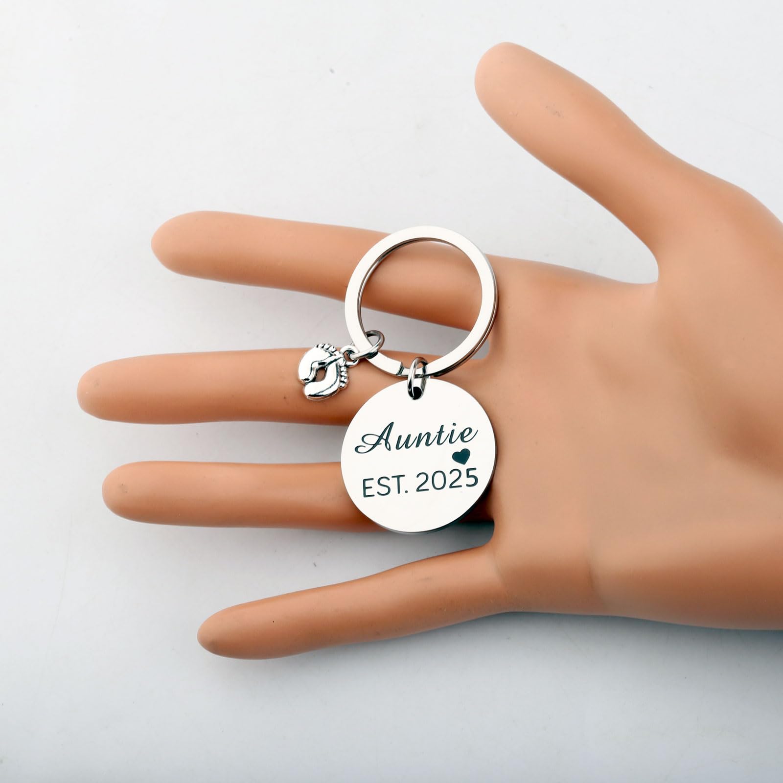 BNQL 2025 Auntie Keychain - Elegant Jewelry Gift for New & First-Time Aunts - Perfect for Baby Showers, Birth Announcements & Family Celebrations