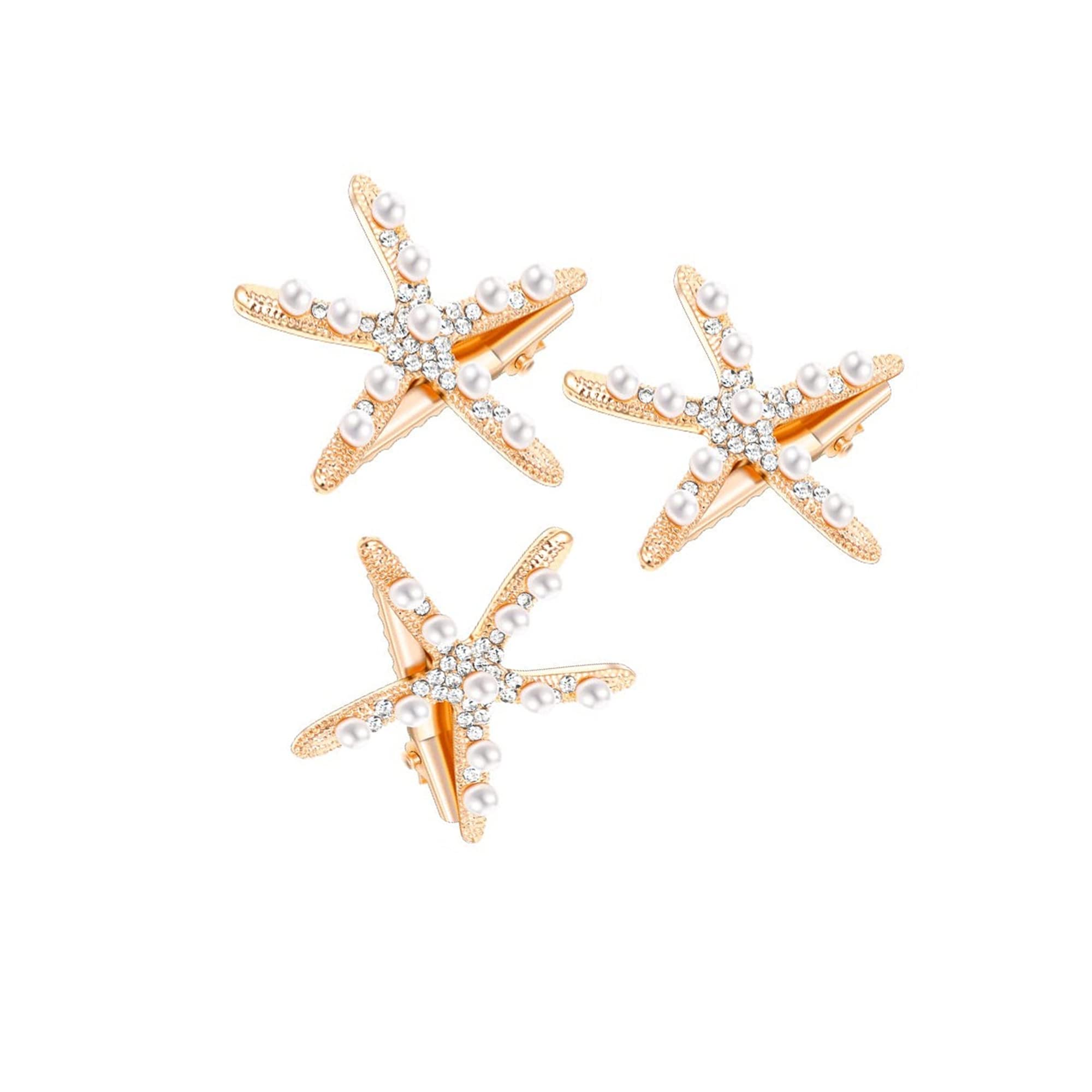Pearl Starfish Hair Clip for Women & Girls - Elegant Mermaid Accessories for Beach & Party
