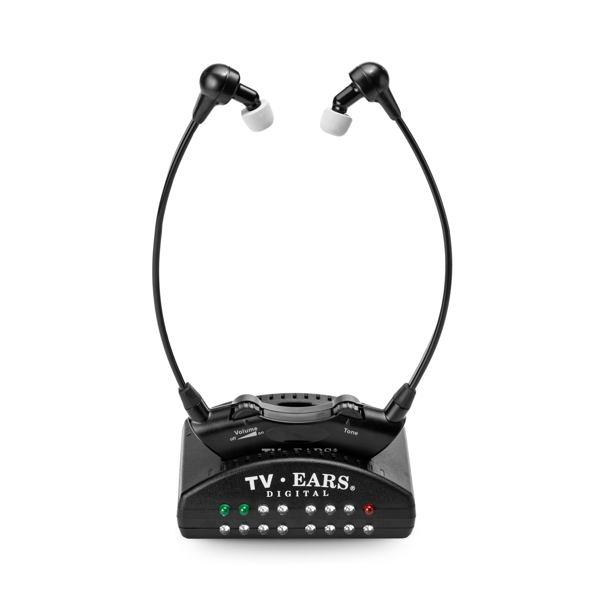 TV Ears Digital Wireless Headset System with Personal Volume Control - Infrared Plug & Play Headphones for Seniors & Hearing Impaired - Works with All TVs (Black) | Perfect for Late-Night Watching, Nursing Homes & Private Listening Without Disturbing Others