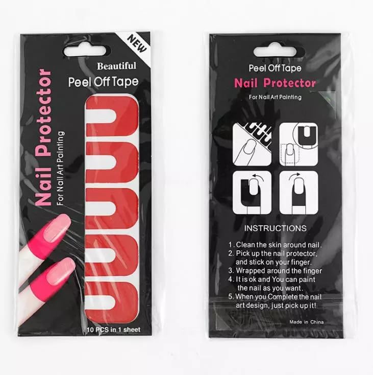 **Dealvars Nail Protector - 10PC Gel Nail Polish Protector for Fingers, Peel Off Barrier & Cuticle Guard for French Nail Stickers, Stamp Painting, Manicure & Nail Art DIY | Perfect for Salon & Home Use**