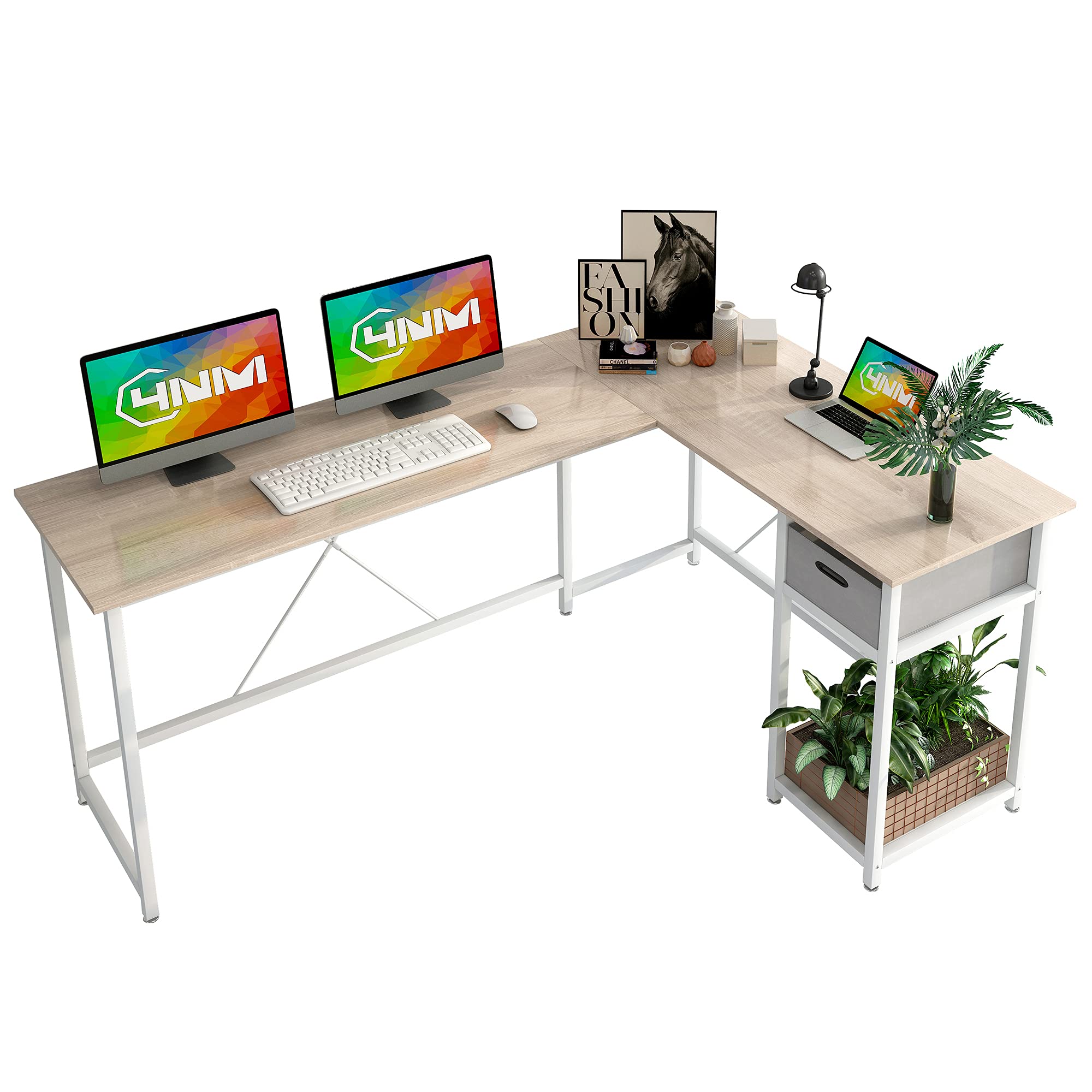 4NM L-Shaped Corner Desk 66.14