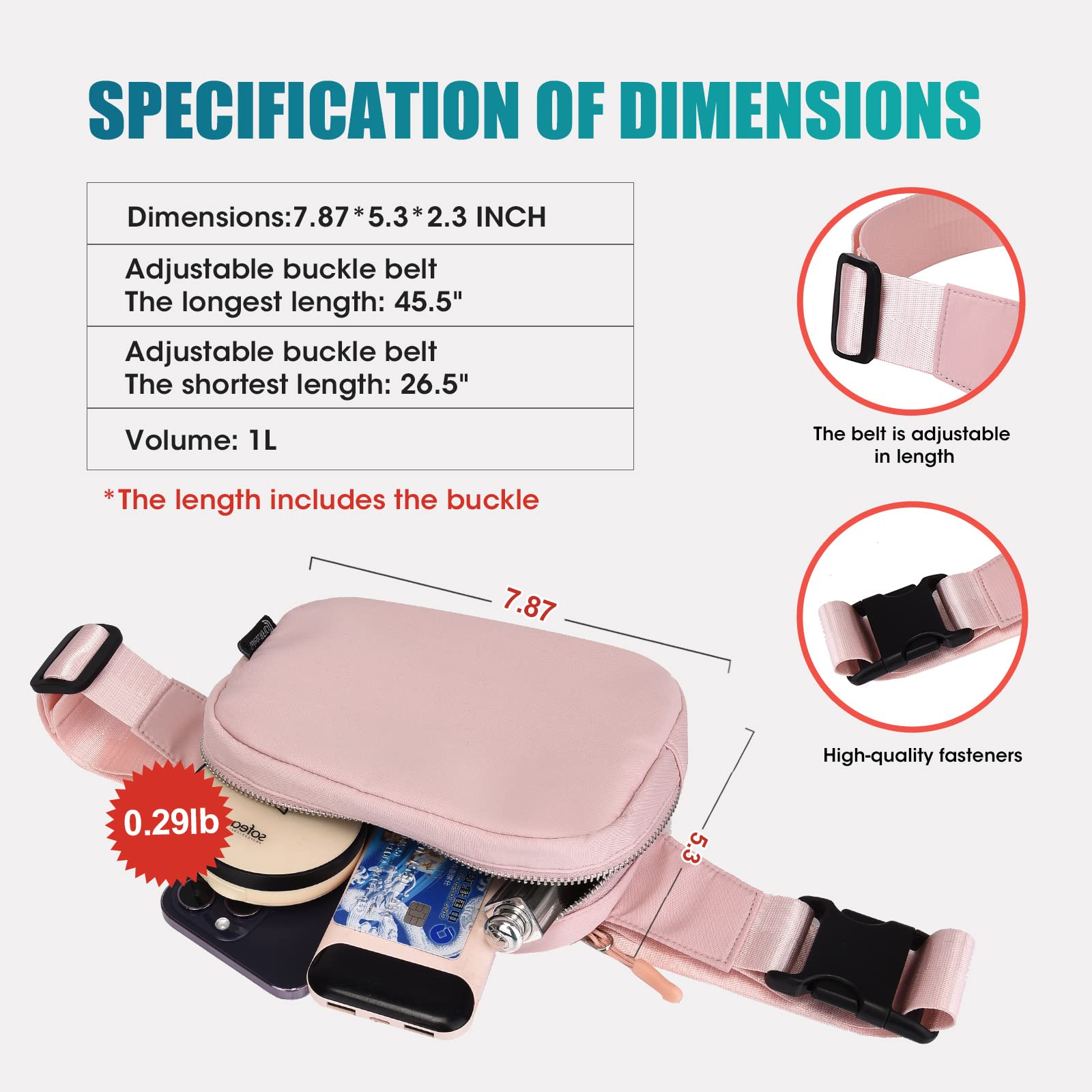 RFID Blocking Waist Pack for Women & Men - Anti-Theft Travel Money Belt, Crossbody Fanny Pack for Hiking, Running, Workout & Everyday Use - Secure & Stylish for Outdoor Activities & Daily Commute