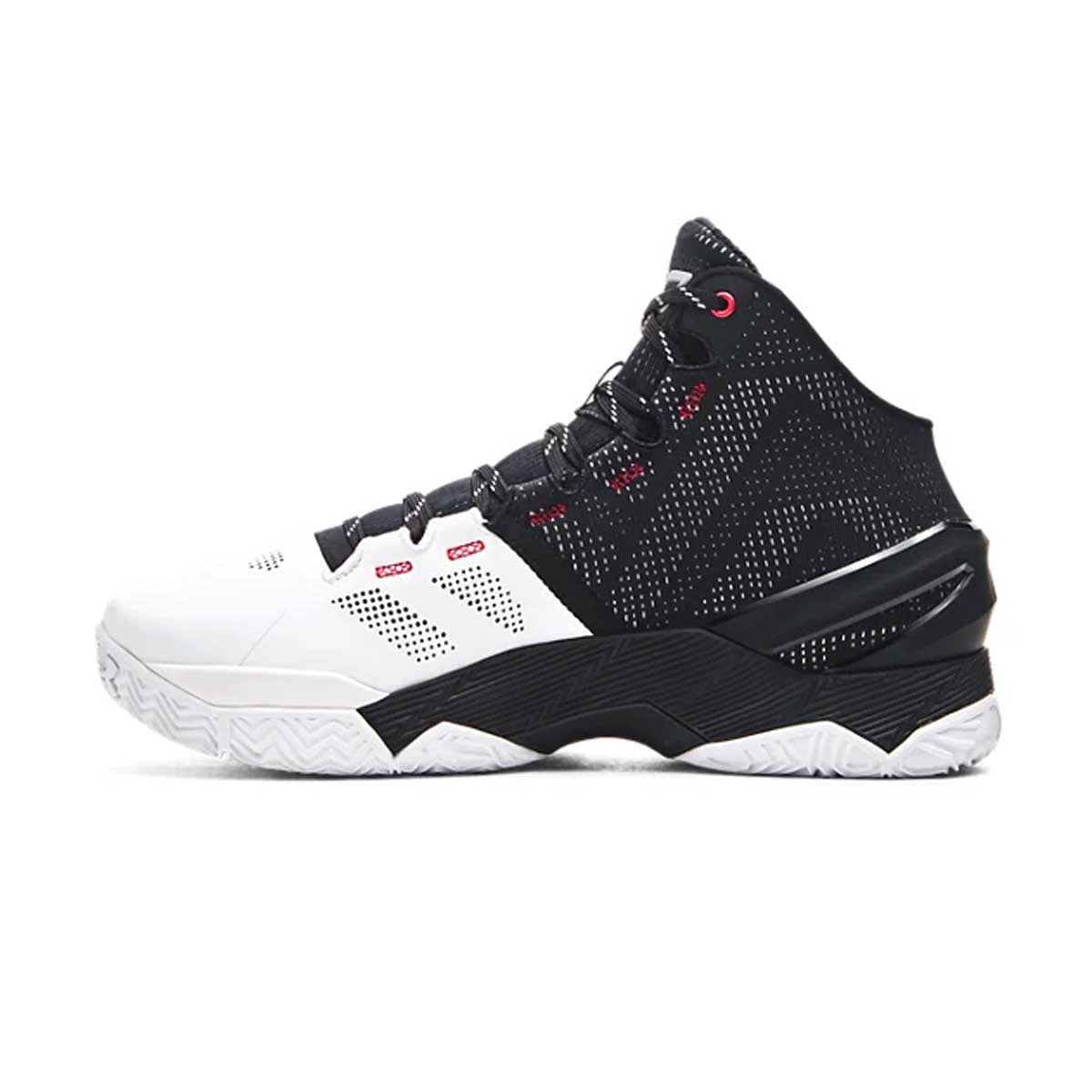 Curry 2 Retro Basketball Shoes - White & Black Men's High-Performance Sneakers for Indoor & Outdoor Court Play