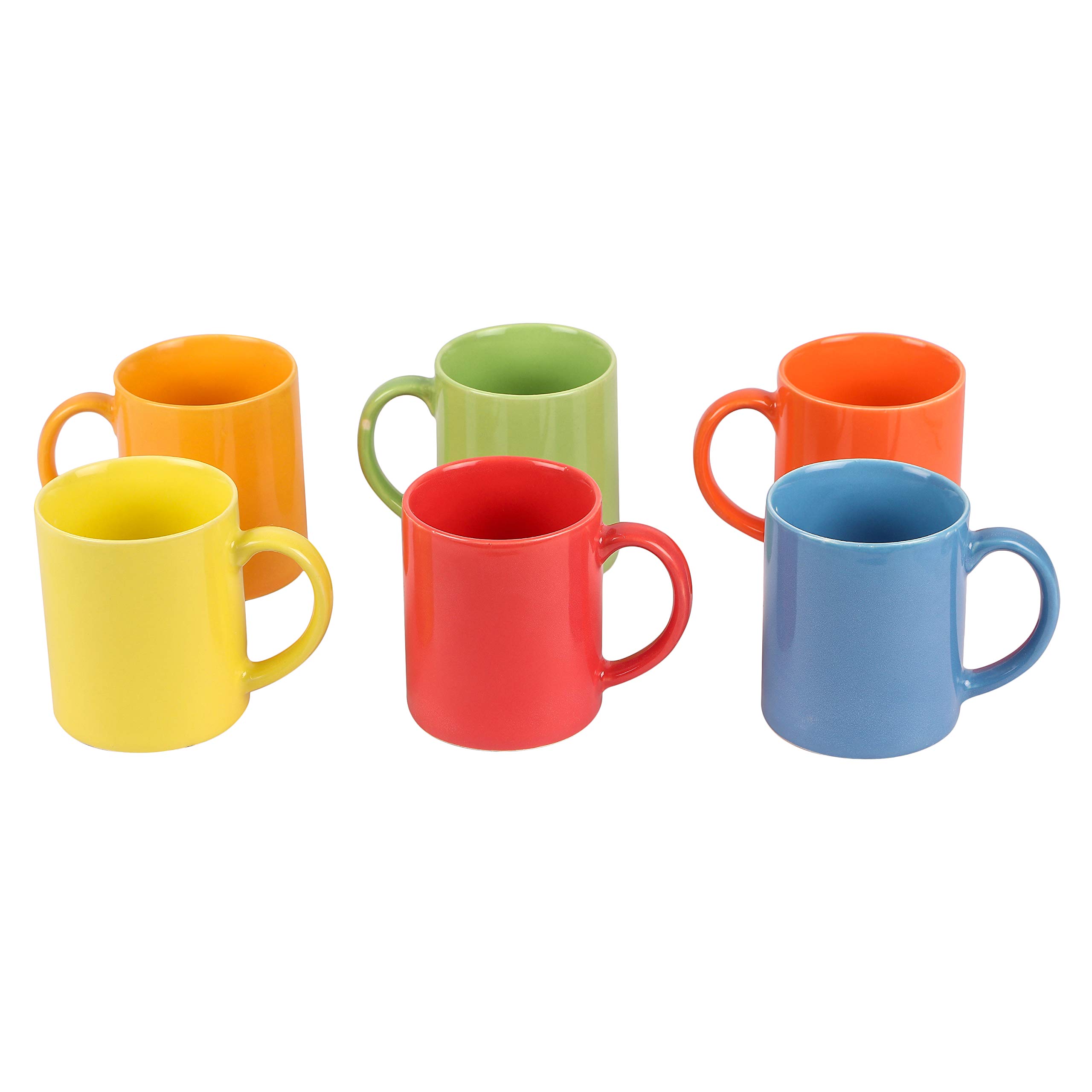 Anwaliya 12oz Multicolor Coffee Mug Set - Microwave & Dishwasher Safe Ceramic Tea Cup with Chip-Resistant Design - Perfect for Home, Office, Coffee Shops & Gifts (Yellow, 350ml)