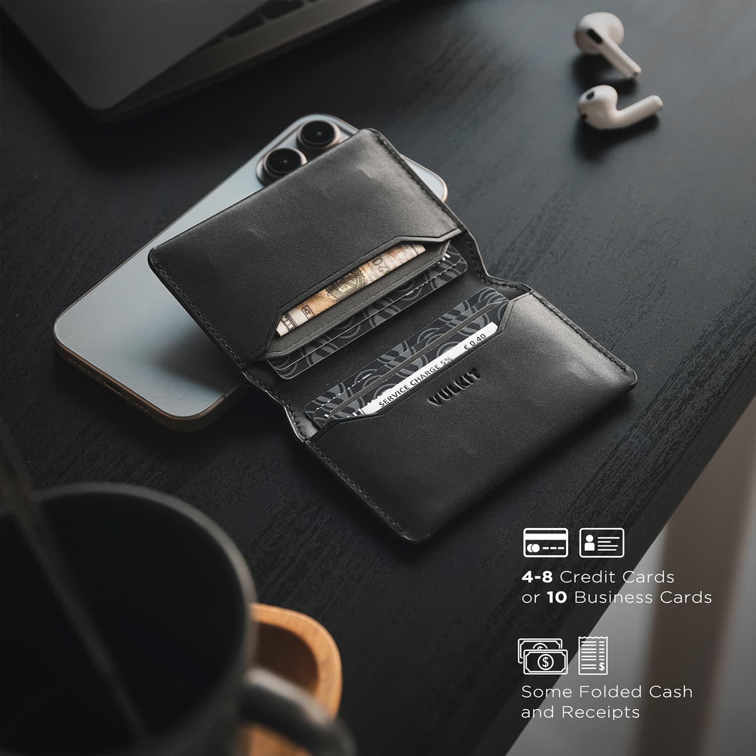 Slim RFID Blocking Leather Card Holder - VW122 Magnetic Closure Wallet for Front Pocket | Secure Credit Card Protector for Travel & Everyday Use