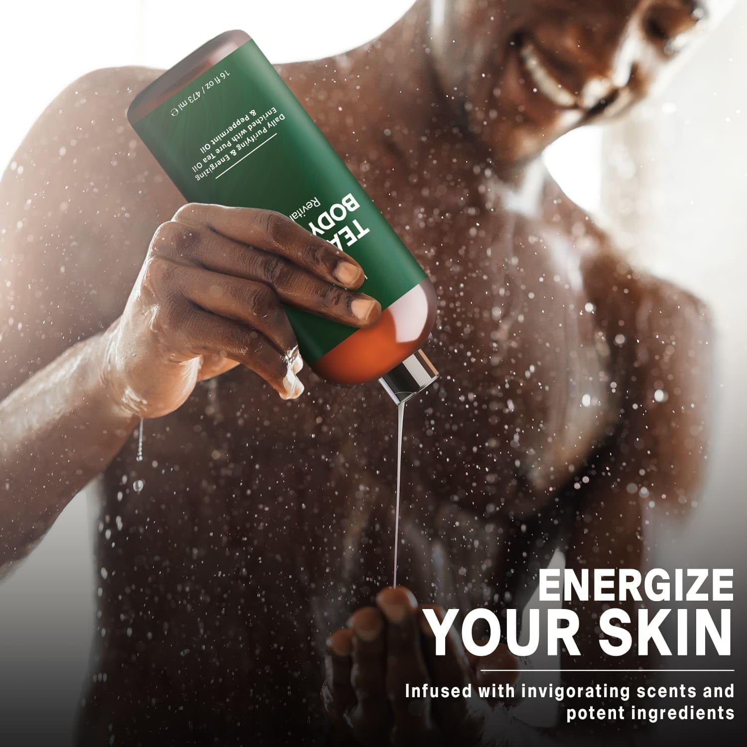 Tea Tree Oil Body Wash for Men & Women - 16 fl oz Invigorating Shower Gel with Deep Cleansing Formula | Helps Reduce Body Odor & Soothes Itchy Skin | Perfect for Post-Workout, Daily Shower & Sensitive Skin Care