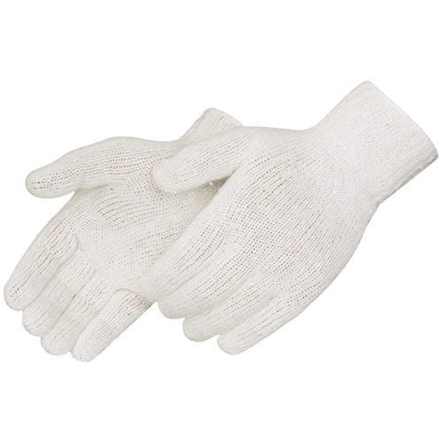 Liberty K4517Q Cotton/Polyester Work Gloves - Elastic Wrist, White, 300 Pairs/Case (Men's Large) - Ideal for Construction, Landscaping & Warehouse Safety