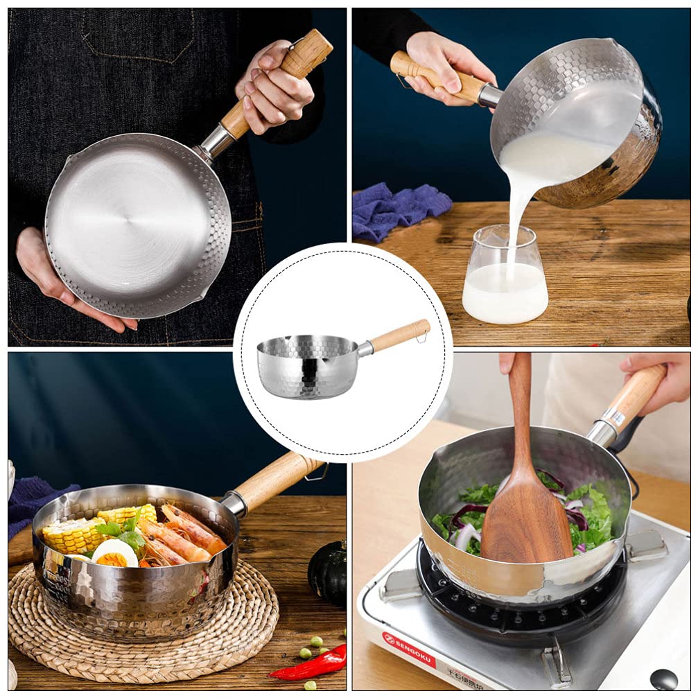 Hemoton 1pc Stainless Steel Baby Food Cooking Pot - Camping Cookware, Picnic Pot, Backpacking Pot for Outdoor Adventures - Thickened Soup Pan, Stew Pot & Sauce Pan for Kitchen & Complementary Food Preparation - Perfect for Hiking, Travel & Home Cooking