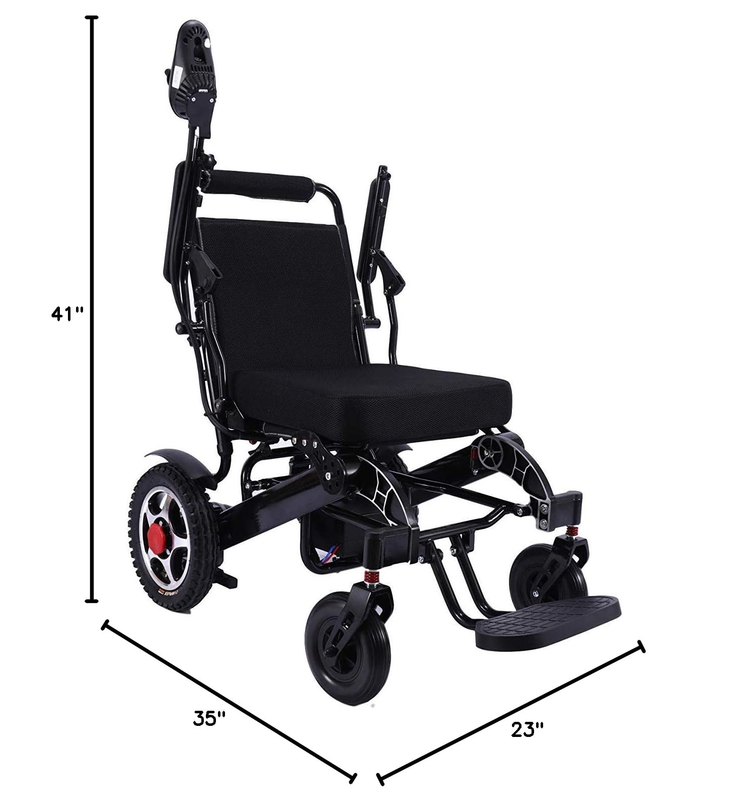 Lightweight Folding Power Wheelchair - Heavy Duty Portable Electric Mobility Scooter with Aerospace Aluminum Frame | Ideal for Travel, Shopping & Indoor/Outdoor Use