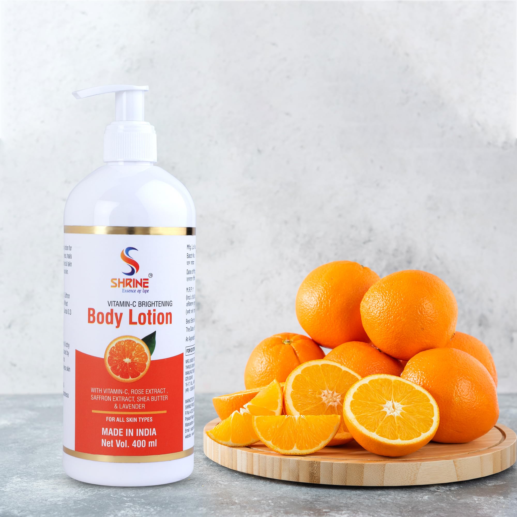 SHRINE Soft Touch Body Lotion with Natural Vitamin C - 48 Hour Moisturizing & Deep Hydration for Dry Skin - 400ml for Women & Men | Perfect for Daily Use, After Shower & Before Bed
