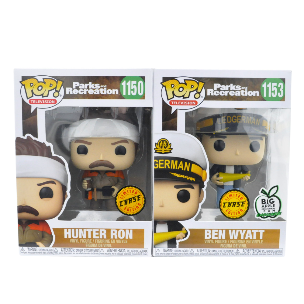 Bundle of 2 Chase Parks & Recreation Funko Pop! Vinyl Figures - Exclusive Collectible Toys for TV Show Fans, Perfect for Display & Gift Giving