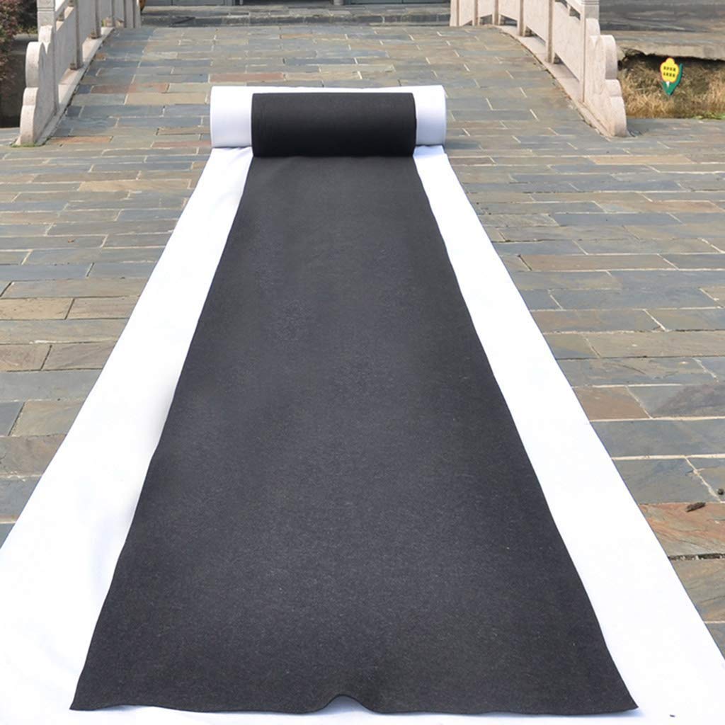 Black Carpet Runner for Wedding & Party Decor - 2.2mm Thick Polyester Aisle Runner for Prom, Indoor & Outdoor Events - Perfect for Ceremonies, Receptions & Special Occasions