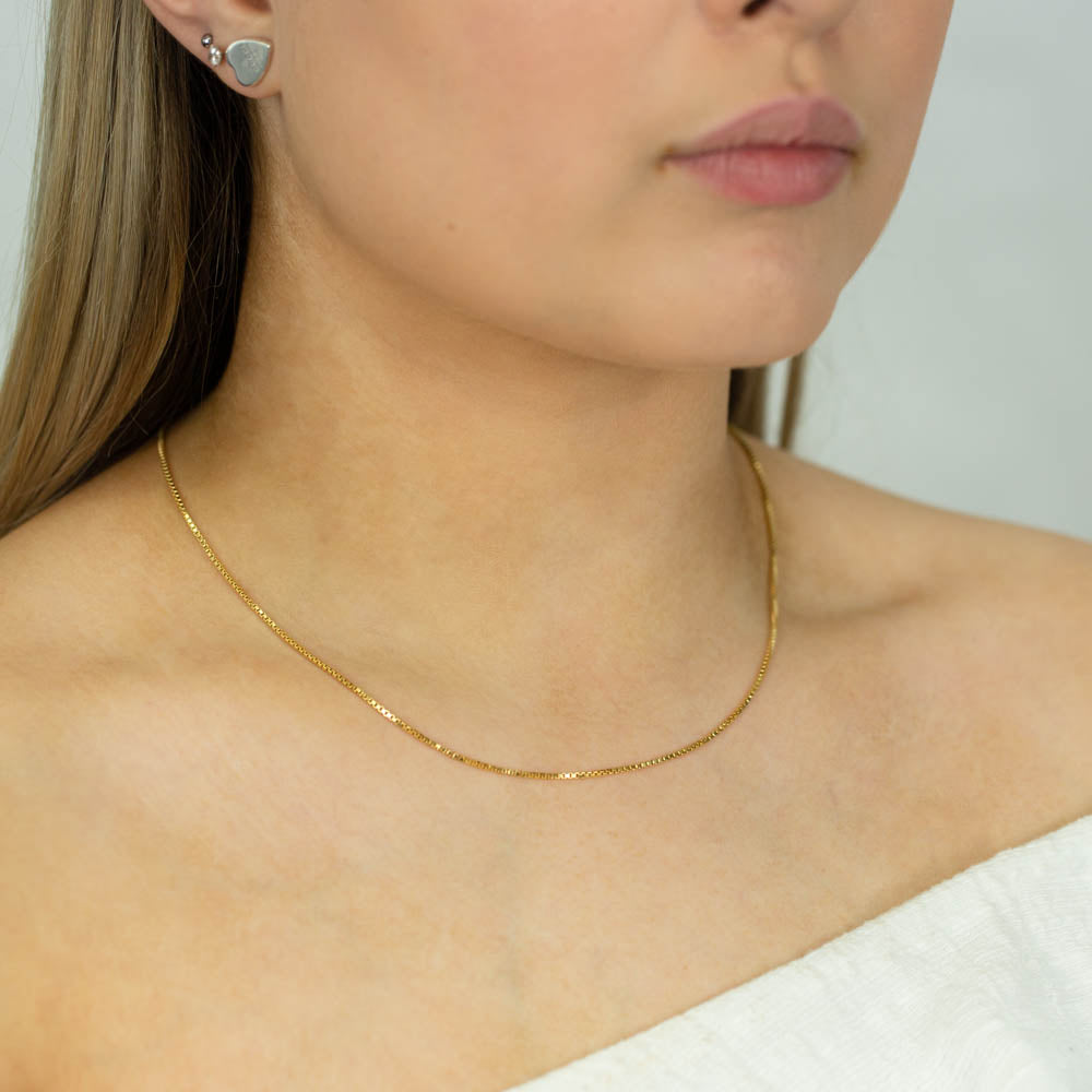 9 Carat Silver Filled Box Chain Necklace 45cm (18 Inches) - Elegant Layering Piece for Women, Perfect for Everyday Wear & Gift Giving