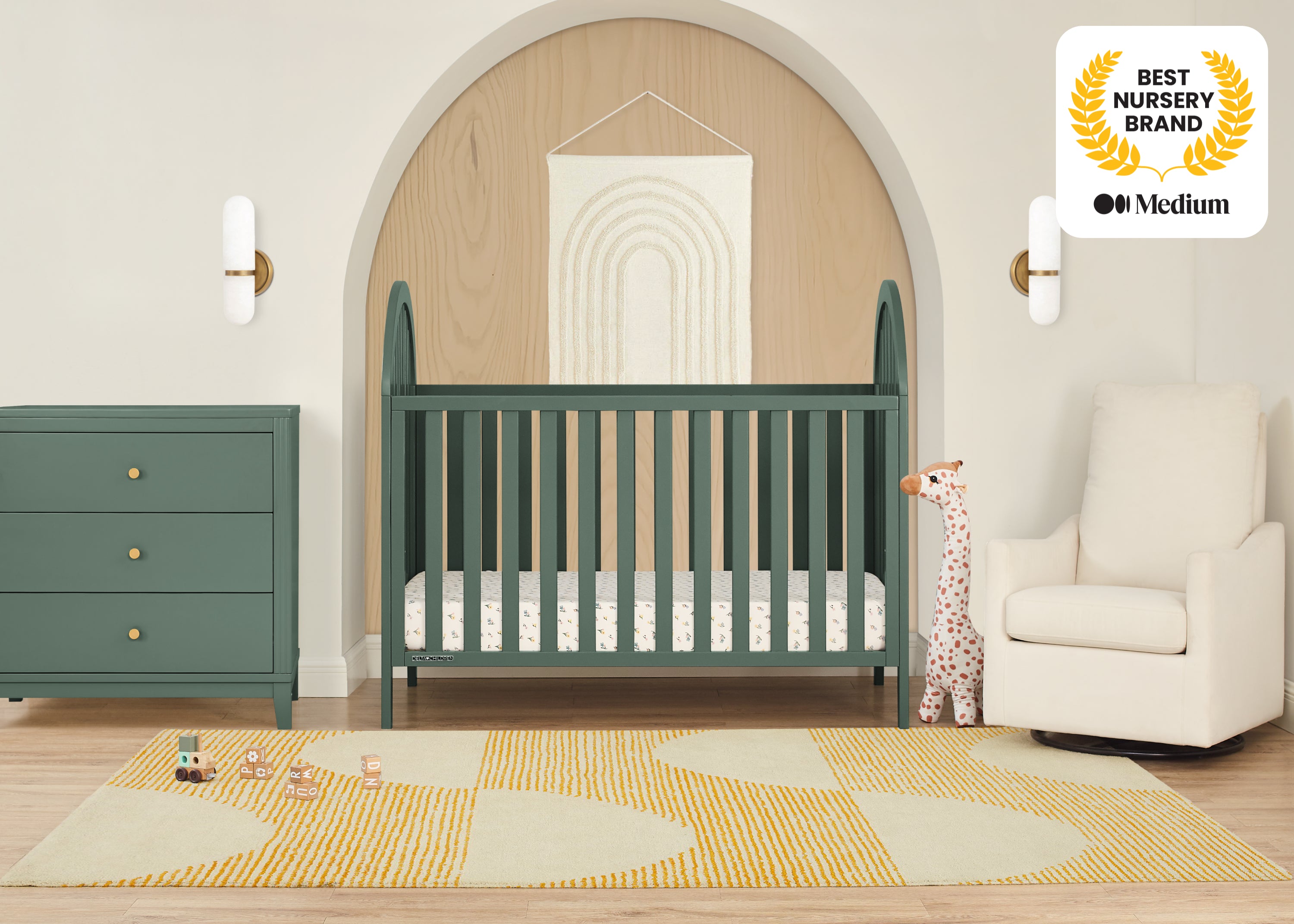 Milano 4-in-1 Convertible Baby Crib - Toddler Bed, Daybed & Full-Size Bed - Nursery Furniture for Boys & Girls - Perfect for Newborn to Teen Years