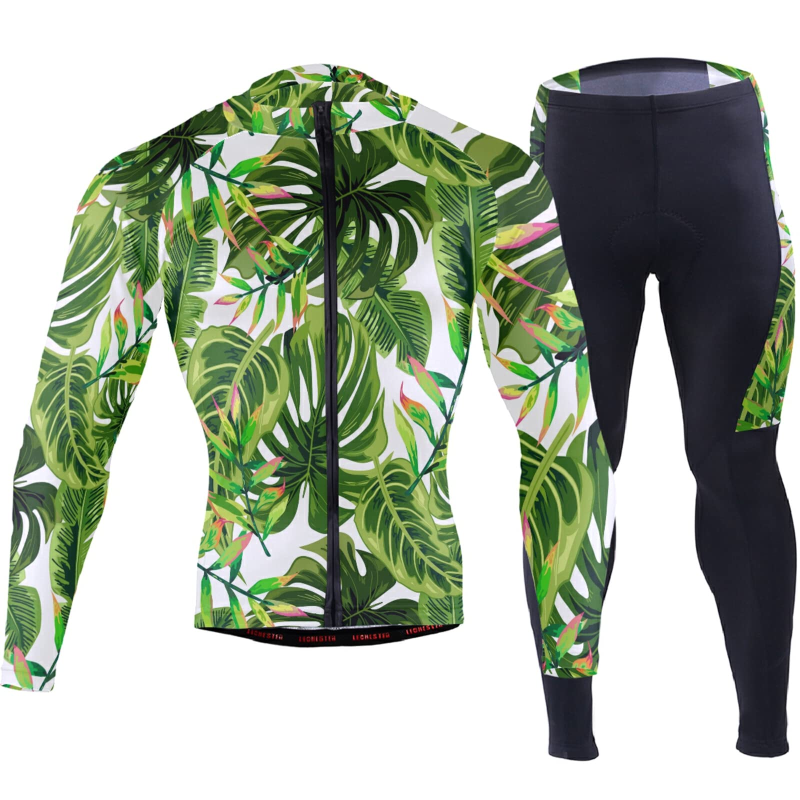 Men's Cycling Jersey & Padded Pants Set - Long Sleeve Performance Outfit with Jacket (Sizes S-2XL) for Road Biking & Mountain Cycling