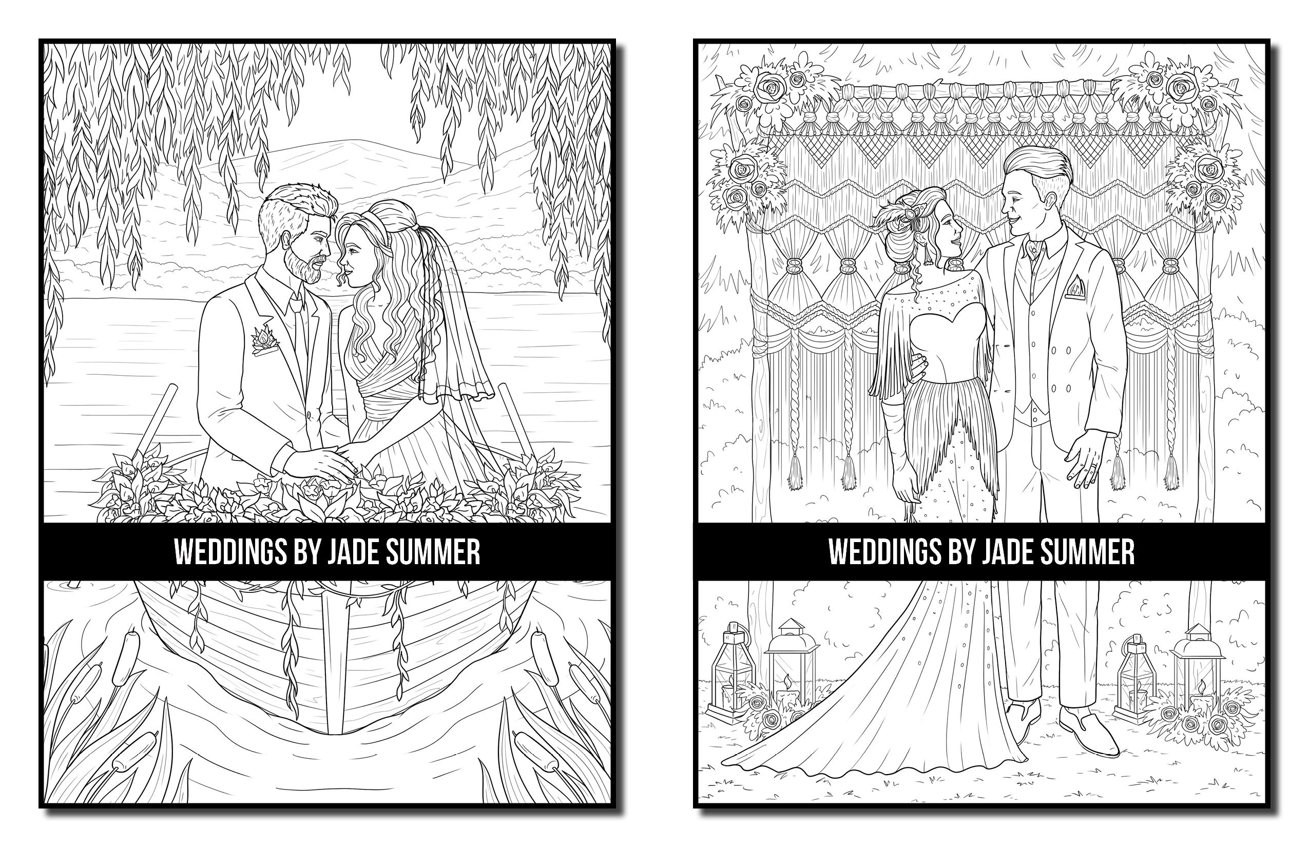 Wedding Coloring Book for Adults - Beautiful Brides, Grooms, Flowers & Romantic Scenes | Stress Relief & Wedding Gift Idea for Bridal Showers, Bachelorette Parties