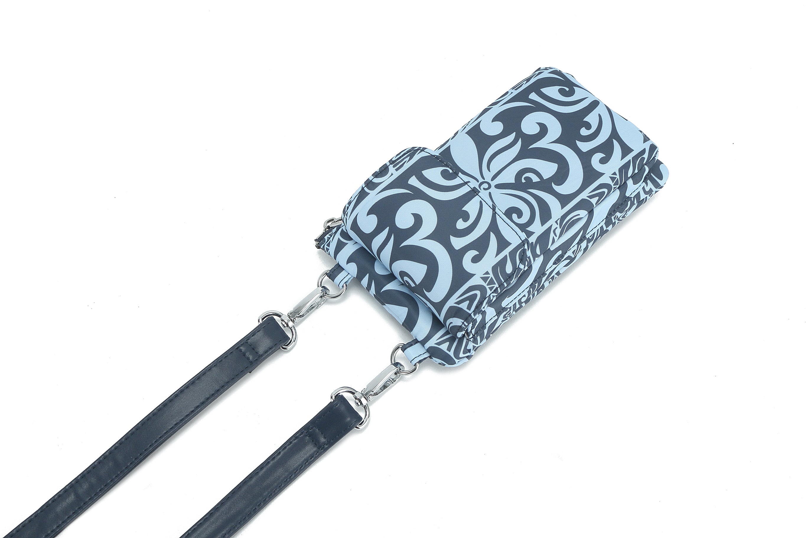 Anna Keʻolu Tapa Tiare Teal Crossbody Phone Wallet for Women - RFID Blocking & Multi-Pocket Design - Perfect for Travel, Shopping, and Everyday Use