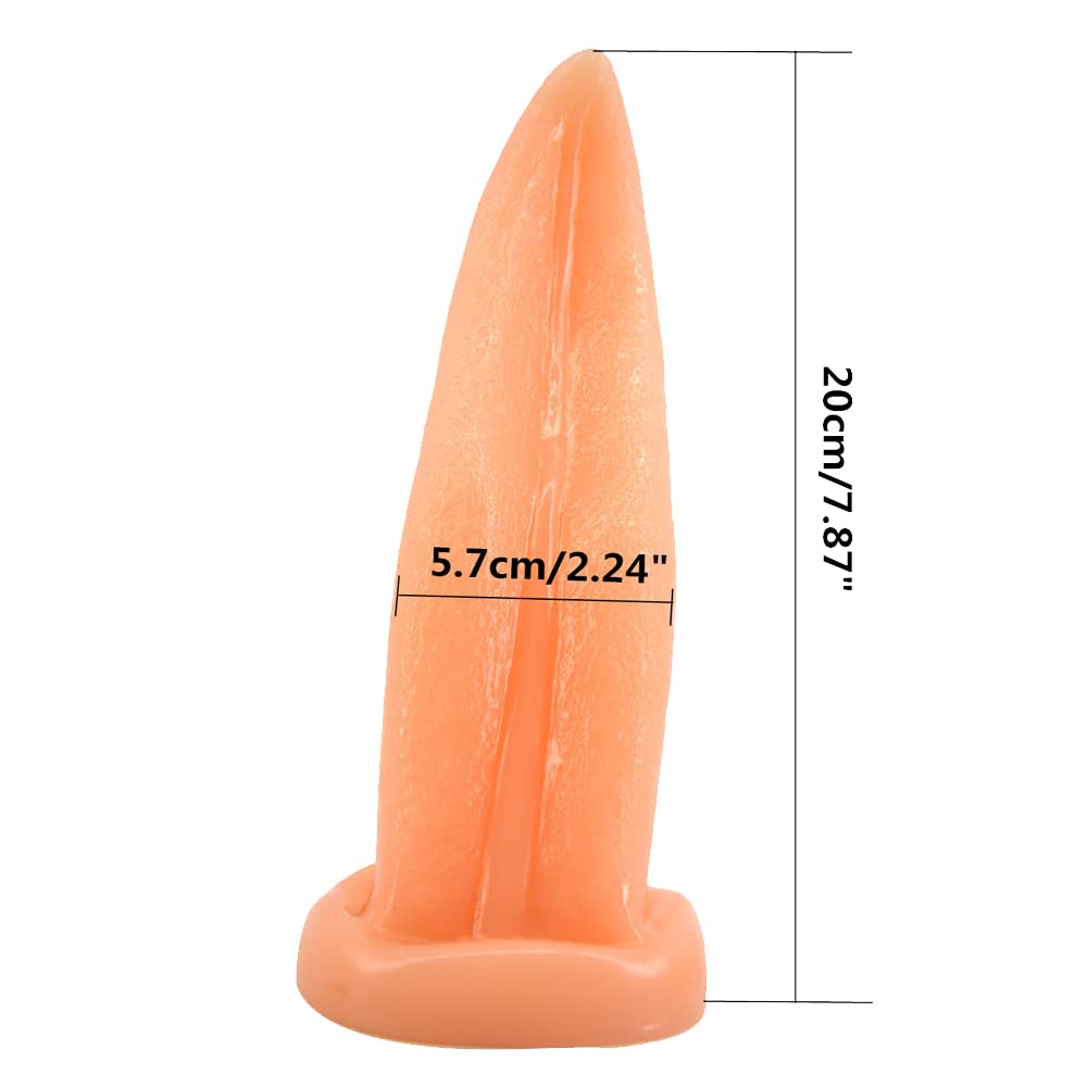 8 Inch Realistic Tongue Licking Dildo with Strong Suction Cup - Soft Silicone Anal Plug & Adult Sex Toy for Women & Couples - Skin Tone - Perfect for Solo Play, Couples Fun & BDSM Scenes