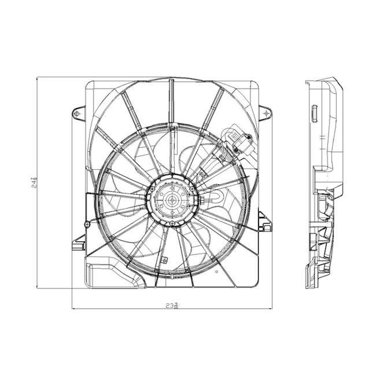 OE Replacement Dual Radiator and Condenser Fan Assembly for 2007-2011 Dodge Nitro - Compatible with Partslink CH3115153 | Perfect for Engine Cooling & AC System Repair