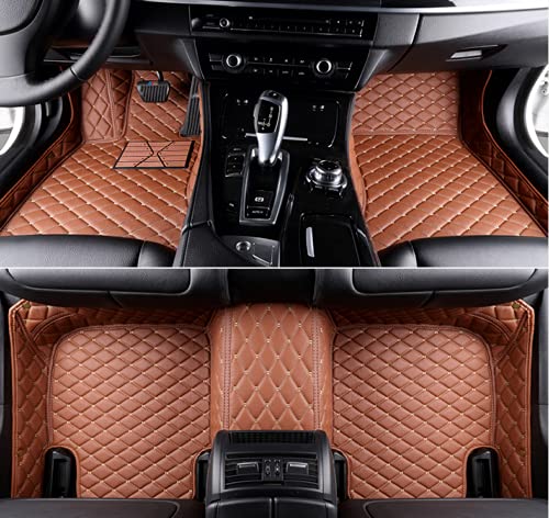 Premium All-Weather Car Floor Mats for Tesla Model S 2014-2015 - Full Coverage Non-Slip Leather Liners, Light Brown - Perfect for Daily Commute, Road Trips & Winter Protection