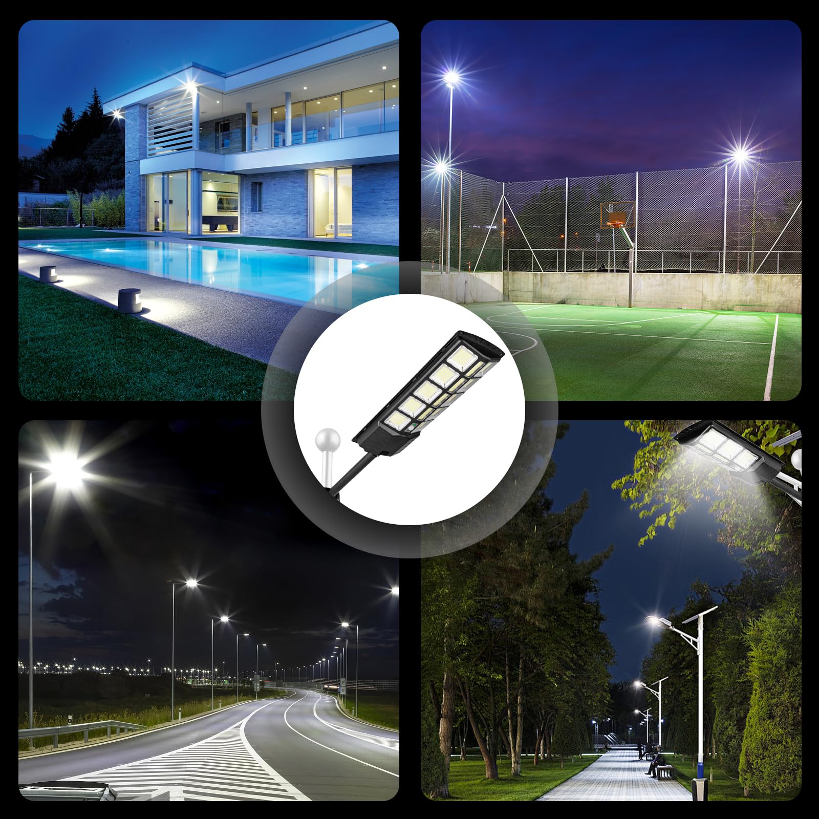 Xmart 80000LM Solar Street Lights Outdoor Waterproof - 744 Upgraded LED Solar Parking Lot Lights with Dusk to Dawn & Motion Sensor, Remote Control - Ideal for Yard, Garden, Pathway, Driveway and Parking Area Lighting