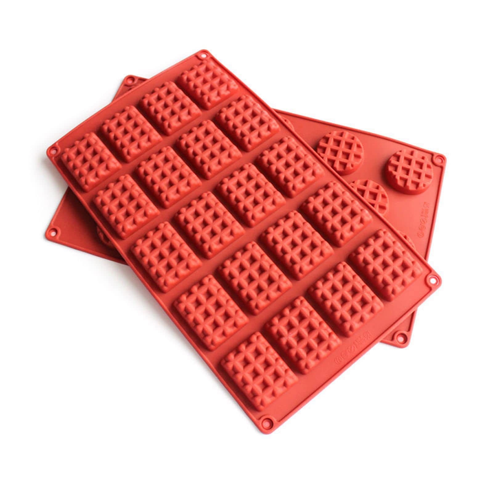 Non-Stick Silicone Waffle Mold Set - 2PCS 18/20 Cavity Mini Waffle Maker for Baking, Cake, Cookie & Chocolate - Perfect for Home Kitchen, Party Desserts & DIY Snacks