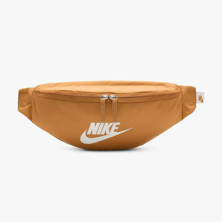 Nike Heritage Hip Bag - Flax/White - Stylish Waist Pack for Running, Travel & Everyday Use