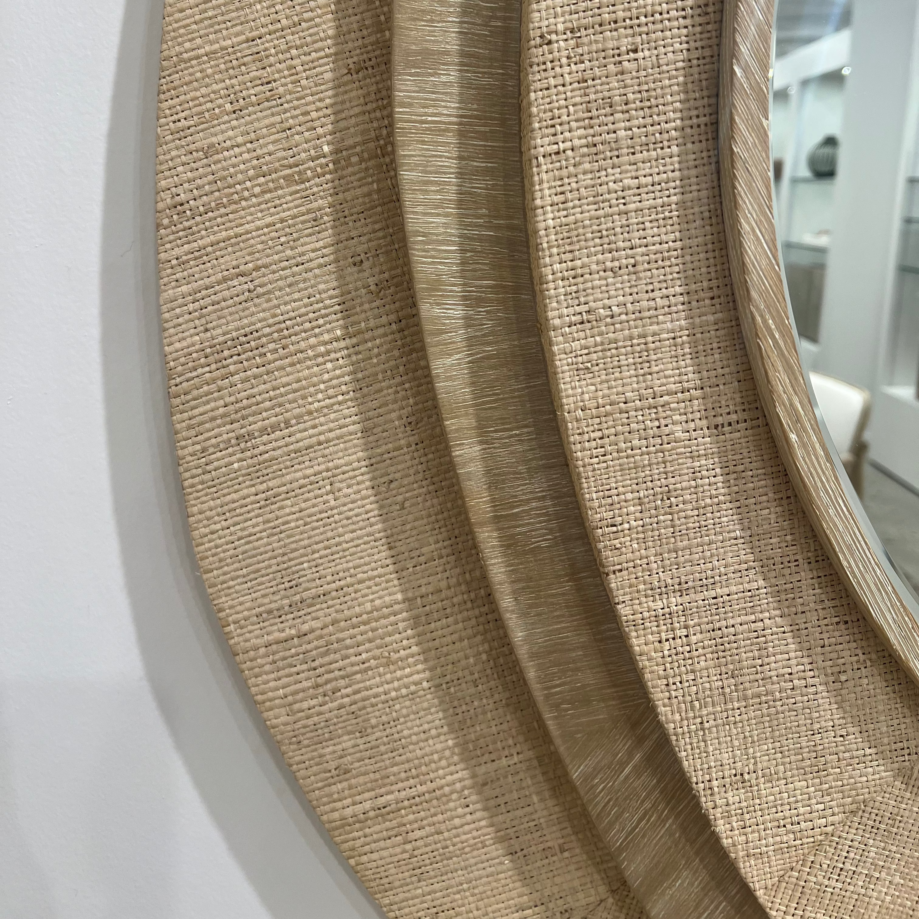 Larissa Mirror - Natural Raffia Wall Decor for Boho & Coastal Home Decor - Perfect for Living Room, Bedroom, or Entryway