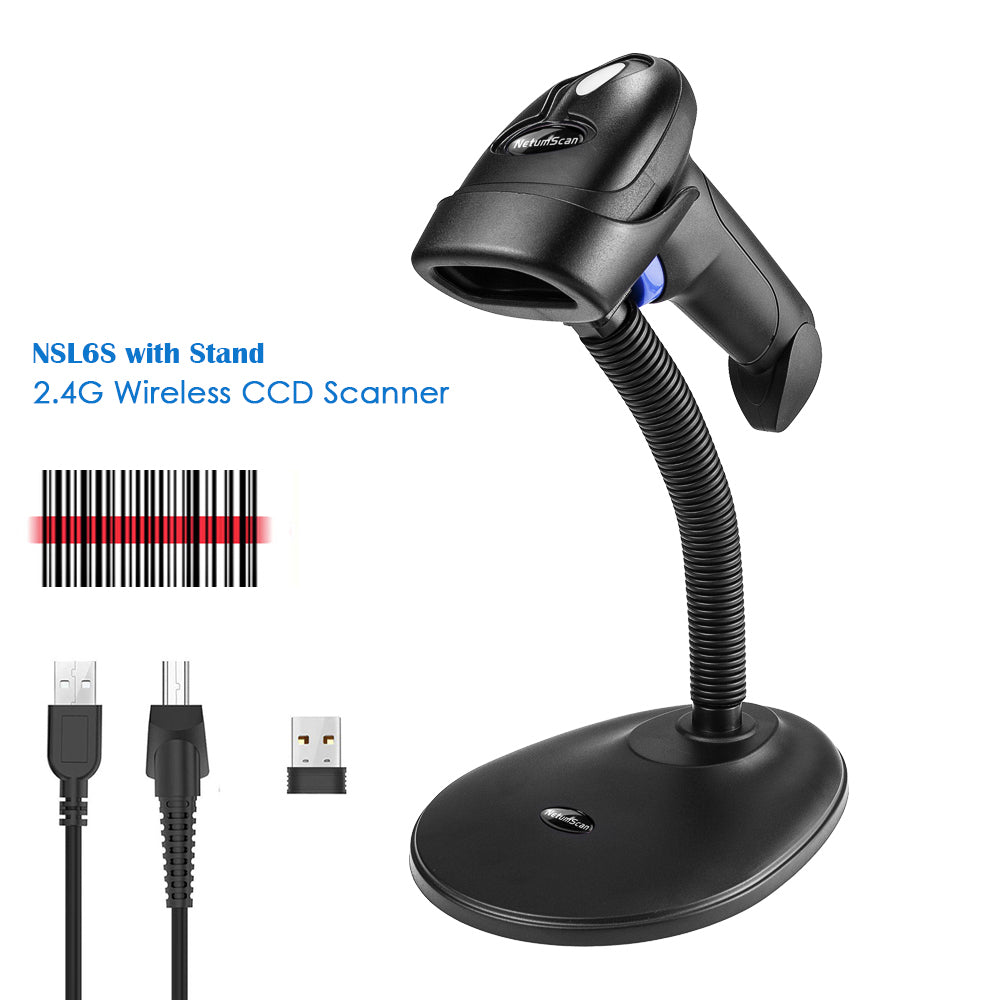 L6S 1D Wireless Barcode Scanner - Portable Bluetooth Handheld Scanner for Retail, Warehouse & Inventory Management - Fast & Accurate Scanning for POS, Supermarkets, Logistics