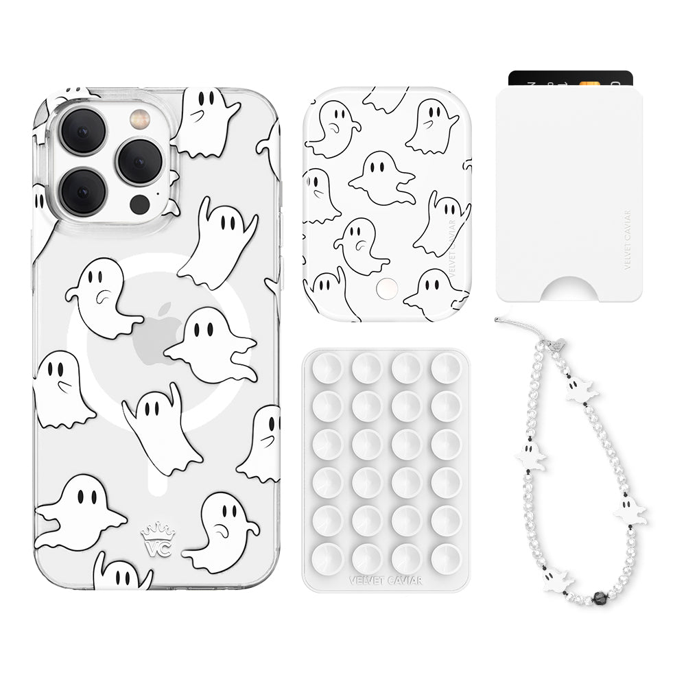 Ghosted iPhone Wallet Case with Card Holder - Slim Protective Cover for iPhone 13/14/15 Pro Max - Perfect for Travel, Shopping & Everyday Use