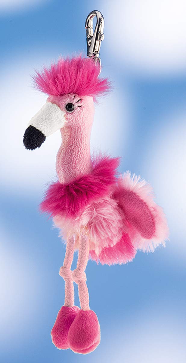 Schaffer 0233 Flamingo Plush Keychain - Cute Pink Flamingo Key Ring for Women & Girls - Perfect for Backpacks, Purses, Gifts & Travel Accessories