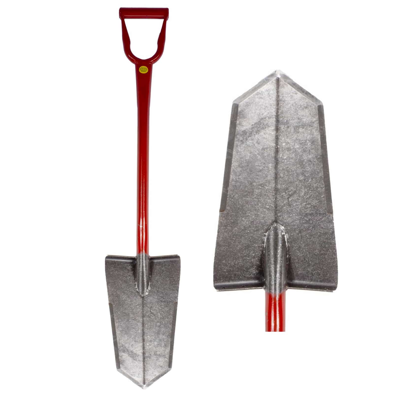 King of Spades Super Sampson Red D-Handle Shovel with Heat-Treated Blade - Heavy Duty Digging Tool for Gardening, Landscaping & Construction