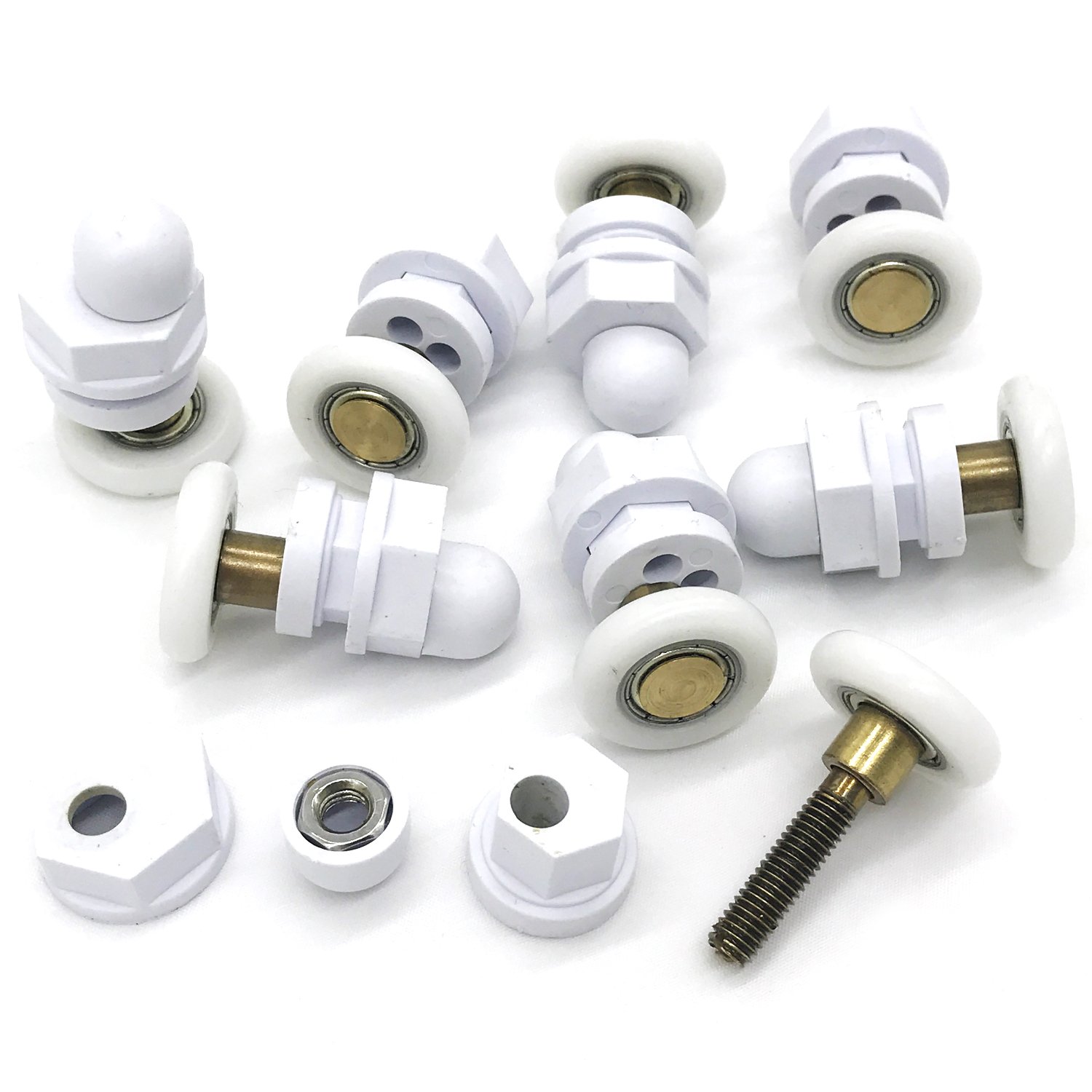 8 Pack 27mm Swivel Shower Door Rollers - Premium Replacement Wheels for Smooth Sliding Glass Shower Doors - Perfect for Bathroom Renovation & Home Maintenance