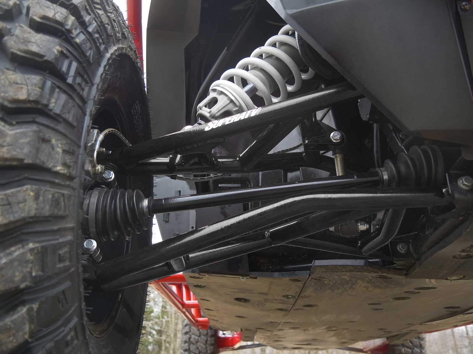SuperATV Heavy Duty High Clearance Upper Front A-Arms for 2016-2021 Polaris RZR XP Turbo/XP 4 Turbo - Black - Includes Heavy Duty Ball Joints - Non-Adjustable - Off-Road Performance Upgrade for UTV Trail Riding & Dune Bashing