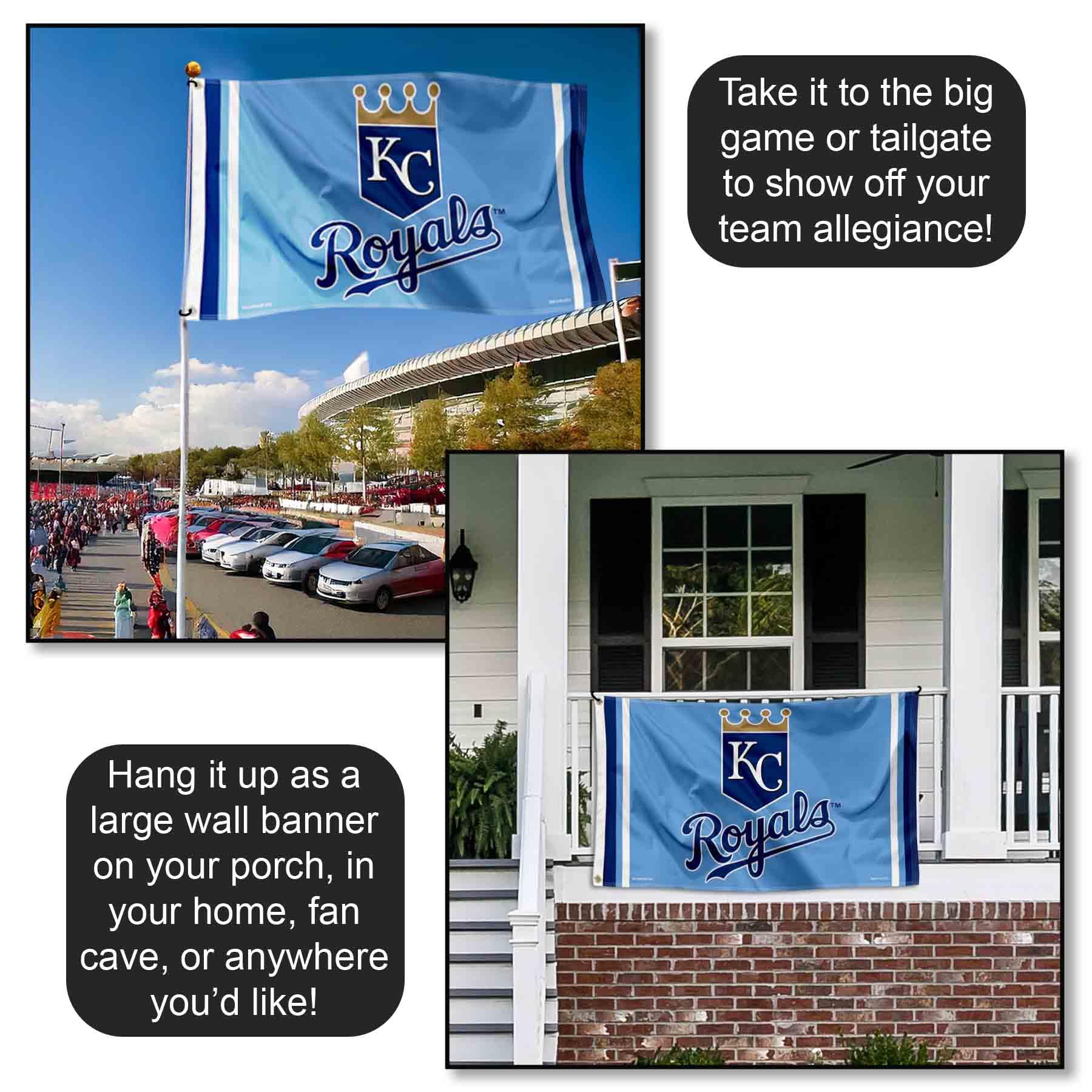 WinCraft Kansas City Royals Powder Blue Flag and Banner - Officially Licensed MLB Team Decor for Home, Office, Game Day & Tailgating