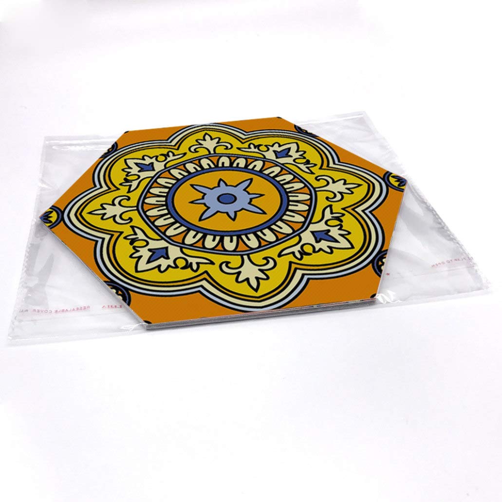 Hexagon Non-Slip Vinyl Floor Tile Stickers - Waterproof Peel & Stick Wall Decals for Home Decor, Kitchen, Bathroom & Living Room - Perfect for DIY Home Improvement, Kids Play Area & Pet-Friendly Spaces