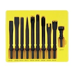 10-Piece General Service Chisel Set with .401 Shank - Durable Carbon Steel Chisels for Woodworking, Carving & DIY Projects - Perfect for Professional Craftsmen & Hobbyists