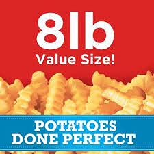 Ore-Ida Golden Crinkles French Fried Potatoes - Gluten-Free Frozen Fries, 4 Family Size Boxes (8 lbs Each) | Perfect for Parties, BBQs & Quick Family Meals